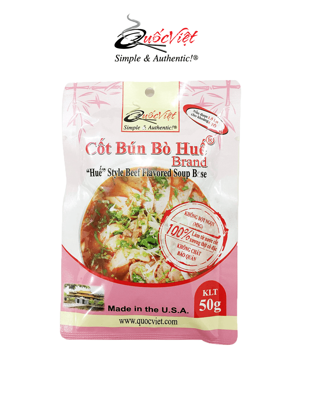 Gia vị Cốt bún bò Huế Quốc Việt - Gói 50g - VN10502 - 20gói/hộp