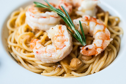 pasta con camarones