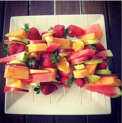 frutas brochetas