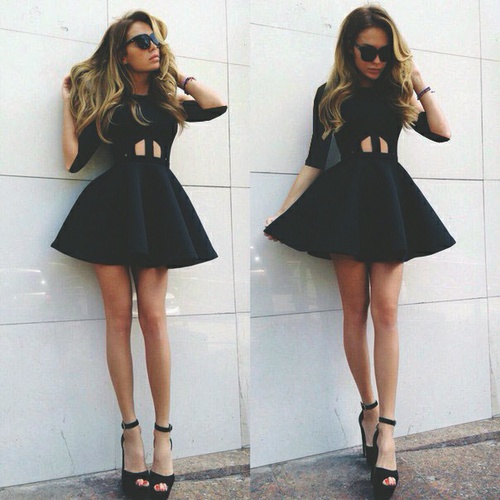vestido negro coctel