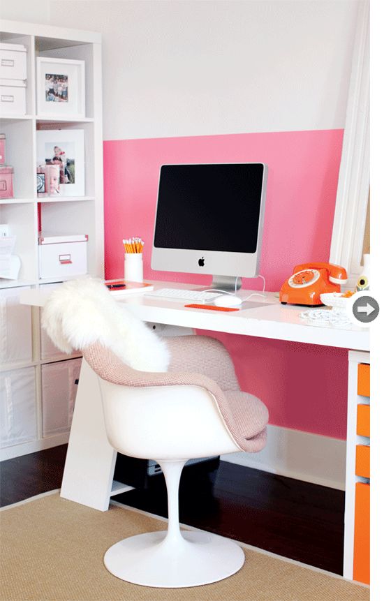 decoracion rosa oficina