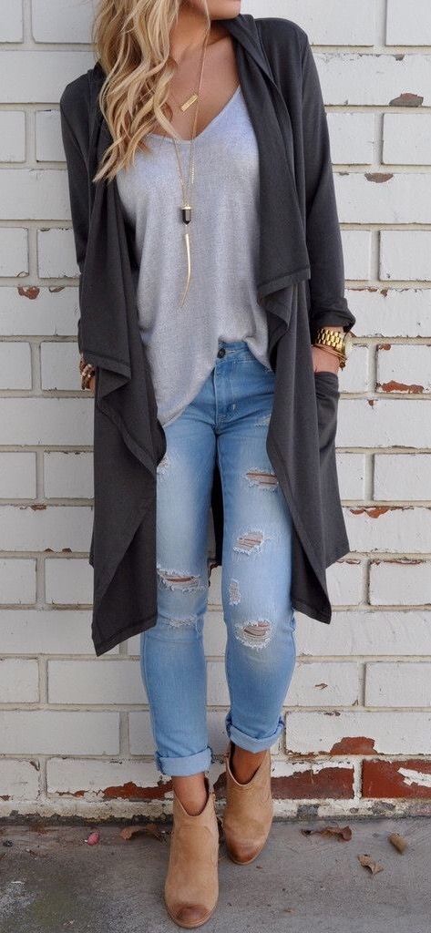 cardigan jeans