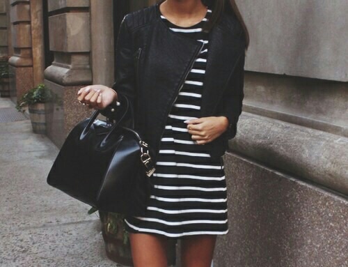 outfit vestido rayas